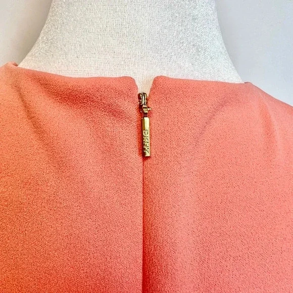 NWT DKNY Fit And Flare Peach Midi Sleeveless Dress Pockets Formal Casual Size 4 - Picture 13 of 15